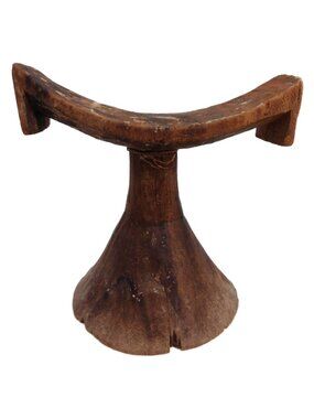 Vintage Authentic Tribal Ethiopian Wooden Headrest from Oromo or Gurage Culture